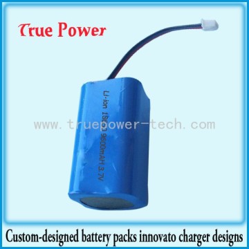 7.4V 4400mAh 18650 Li-ion Battery Packs With Water-Proof Coating Rubber