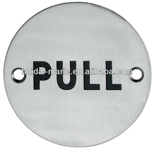 stainless steel pull washroom indicated sign plate
