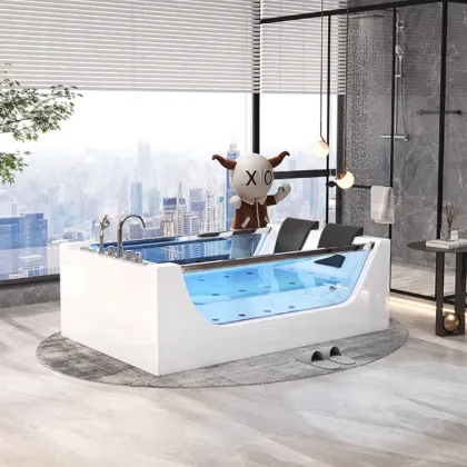 Modern Luxury Double Person White Acrylic Indoor Whirlpool Jacuzzi Tub