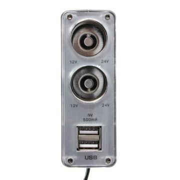 Double Usb Car Socket Splitter , 2 Way Car Cigarette Lighter Socket Adapter