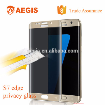 Privacy Galaxy S7 edge full cover 3D 9h tempered glass, mobile phone use tempered glass screen protector privacy 9h hardness