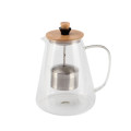 1L glass Tea Pot with Bamboo Lid