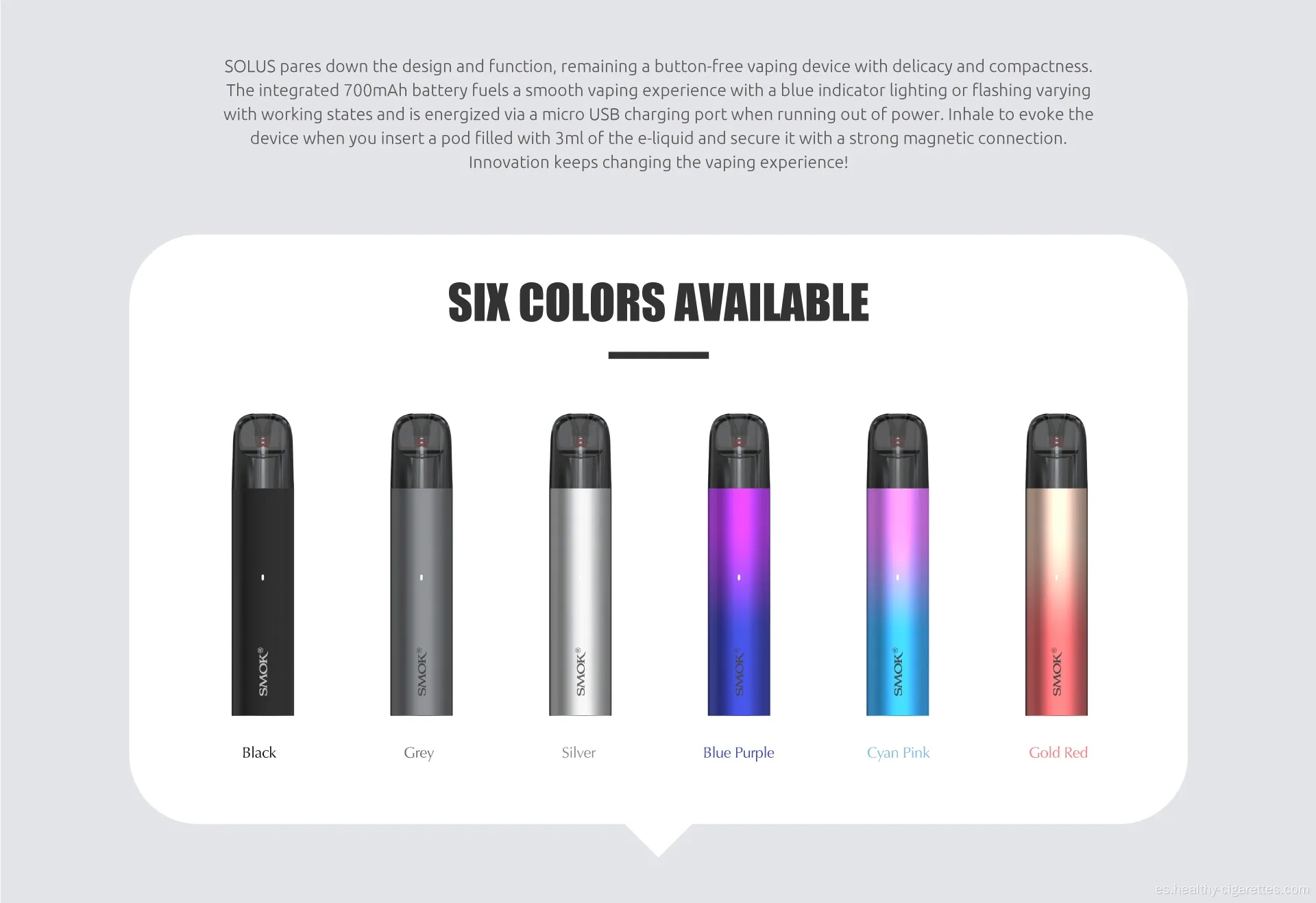 Kit de sistema Smok Solus Tank Pod Vape único