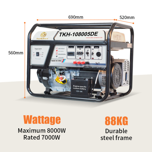 Générateur d'essence à cadre ouvert 8kw pour la construction