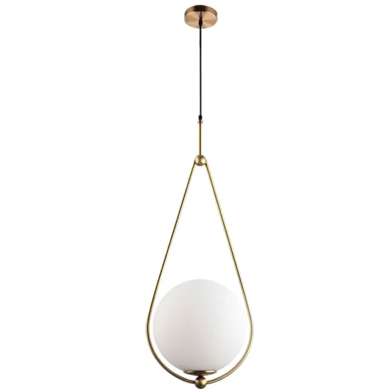 Modern Simple Teardrop Glass Ball Gold Hanging Pendant Chandelier for Restaurants
