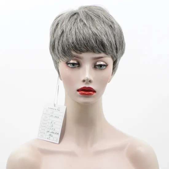 Aisi Hair New Design Cheap Vendor Short Pixie Cut Regular Wave Gray  Brazilian Hair For Black Women Human Hair Wigs