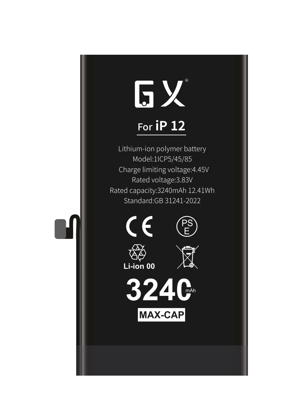 GX az Apple 12 -hez, nagy kapacitású akkumulátorral