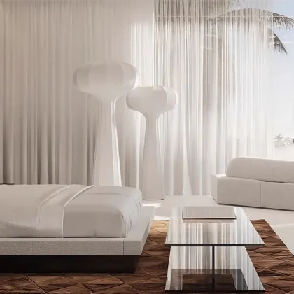 Silky Silk Nordic Vertical Floor Lamp - Modern LED Light for Living Room and Study