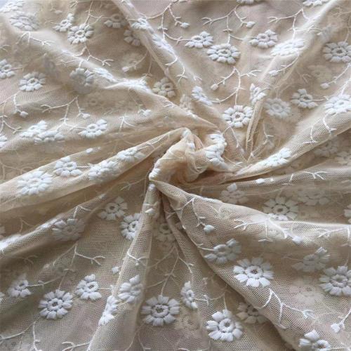 Tulle Mesh Flat Embroidery Fabric