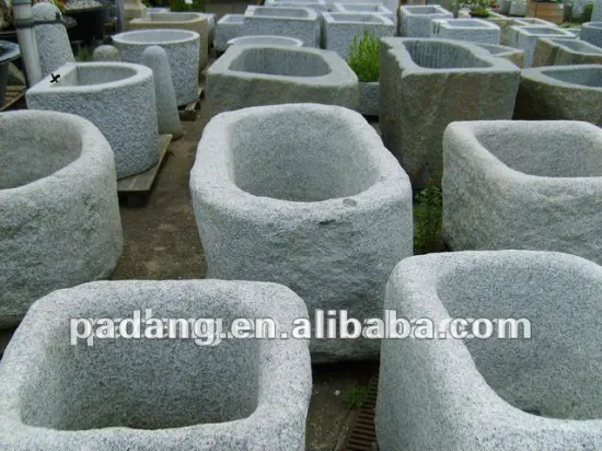 G603 grey old stone trough