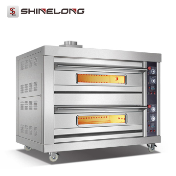 Full Series Luxury Hotel Bakery Electric 4-Trays Double Gas Deck Oven