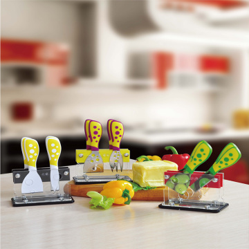 5pcs cheese set with carylic holder