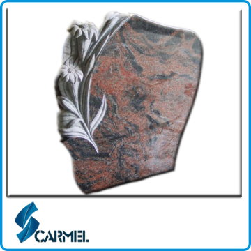 Cheap Red Granite Elegance Flower Tombstone/Headstone