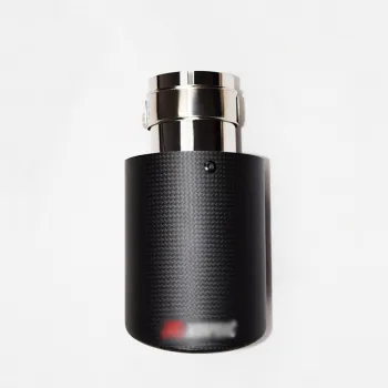 SHUNCHI Universal Car Single Outlet Stainless Steel AK Style Carbon Fiber Curl Edge Exhaust Muffler Tips