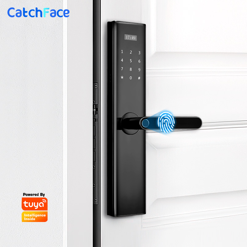 Electronic Fingerprint Door Lock Tuya App Smart Door Lock Luxury Stainless Steel Wifi Digit Door Handle Lock For Home Apartment
