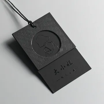 Custom Luxury Brand Logo Stamping Fold Hang Tags - Die Cut Paper Tags