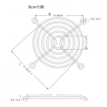 Çelik Malzeme 8cm Fan Muhafızları