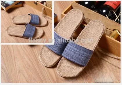 Wholesale straw mat slipper EVA comfortable slipper flax