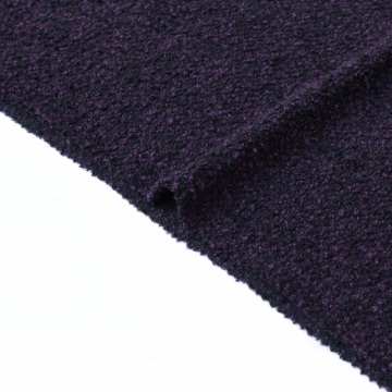 Black Purple Loop Boucle Fleece 100% Polyester Fabric