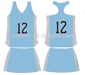 Sublimated custom design baby blue color Lacrosse Racerback Uniforms