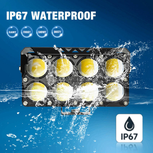 12V-80V LIUHJG 8 Lens Motorcycle Auxiliary Fog Light