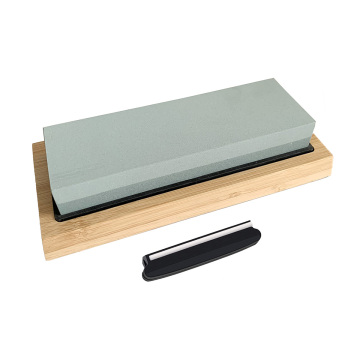 Japan Water Knife Sharpening Stone Set 400/1000 - Premium Quality with Bamboo Base