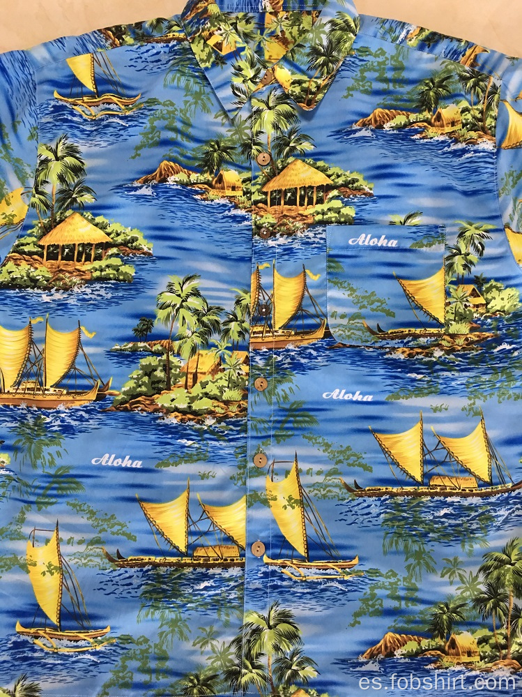 Camisa de playa hawaiana para hombre