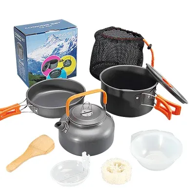 Wholesale Price Iron Handle Stainless Steel Lid Skillets Camping Cookware Sets
