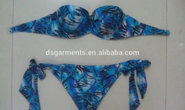 hot sales push cups printed swim bikini