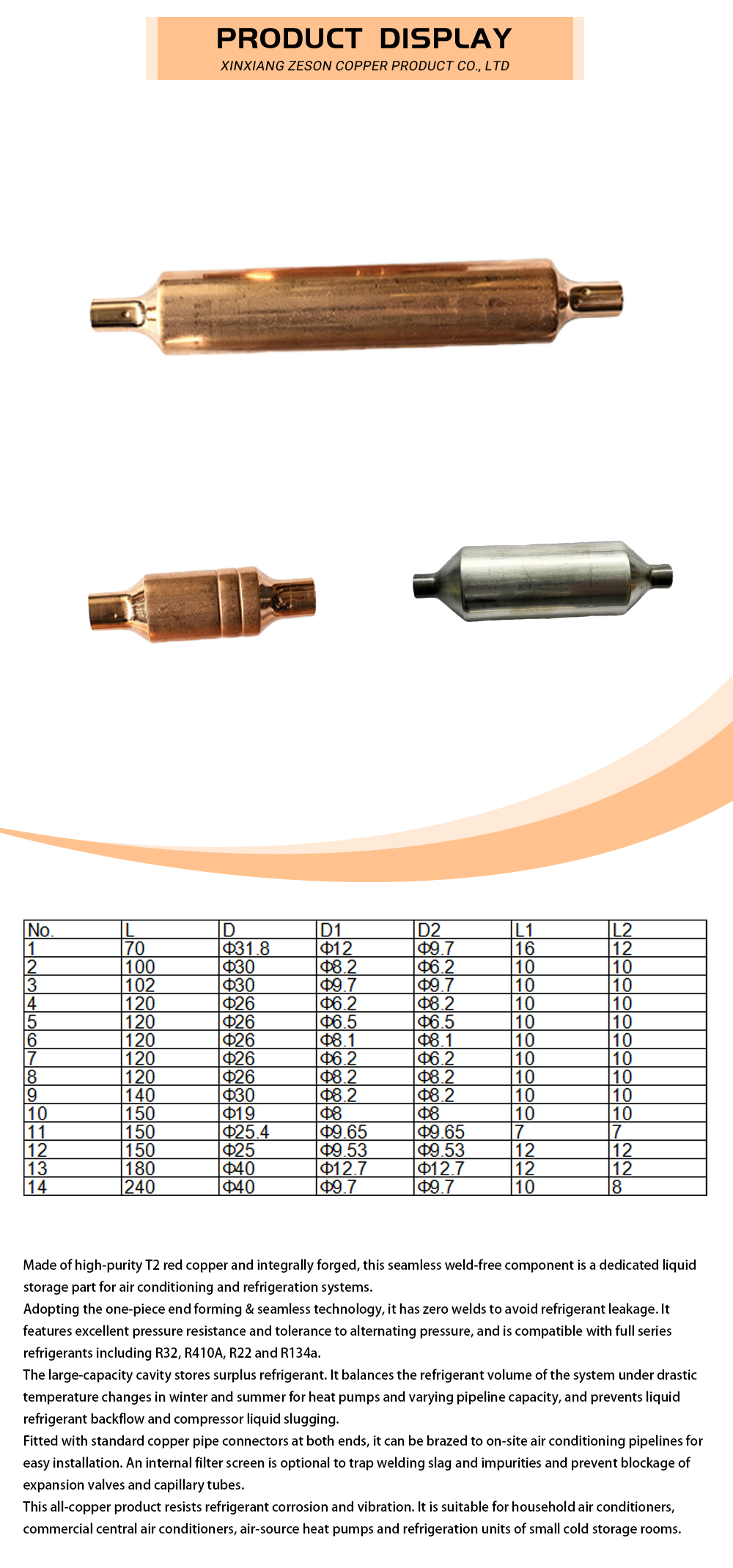Copper Liquid Receiver x
