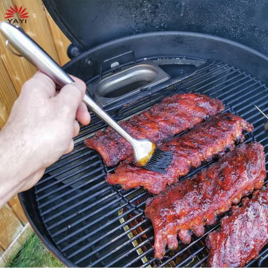 Black Free from Extraneous Odour Grilling Stainless Steel BBQ Silicone Brush