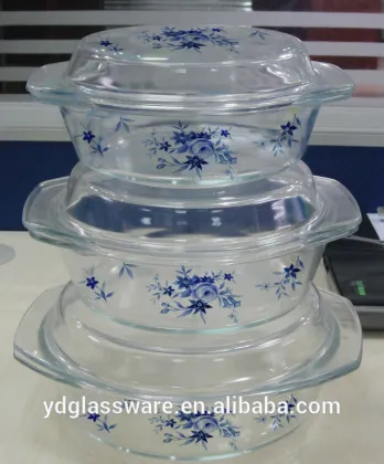 Special Flower Design microwave safe glass baking casserole