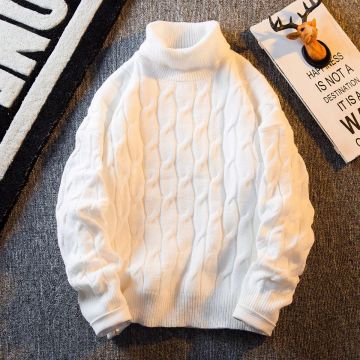 Men's Autumn Oversized Knitted Sweater Pullover - Casual Long-sleeved Thermal Underwear Street Wear