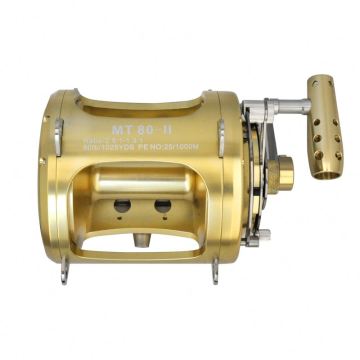 80W 2-Speed Aluminum Saltwater Boat Fishing Reel for Deep Sea Trolling (Right Hand)