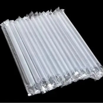 Individually Wrapped Disposable Plastic Straws for Smoothies and Milkshakes