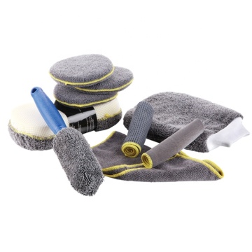 9pcs Car Washing Kit with Mitt and Sponge for Comprehensive Cleaning Tools