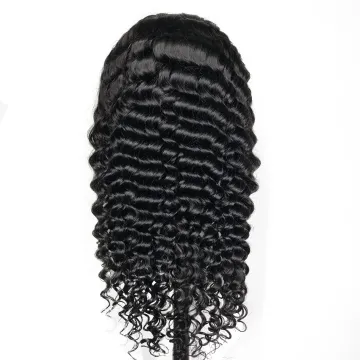 Wholesale Peruvian Loose Deep Wave Remy Human Cuticle Aligned Hair Pre Plucked Lace Wig Transparent Swiss Lace Front Wig Vendor