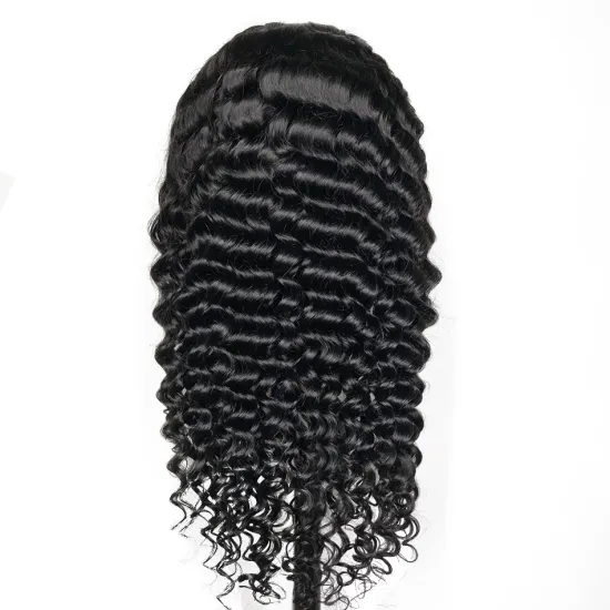 Wholesale Peruvian Loose Deep Wave Remy Human Cuticle Aligned Hair Pre Plucked Lace Wig Transparent Swiss Lace Front Wig Vendor