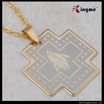 Real Gold Miraculous Cross Medal with Necklace