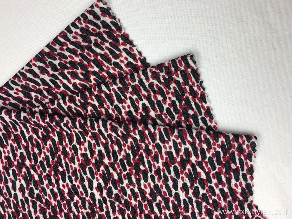 Polyester Spandex Crepe Print Knit Fabric