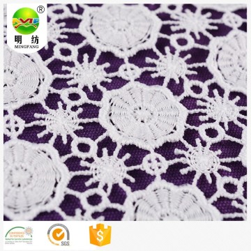 fanned chemical embroidery lace fabric for girl clothes