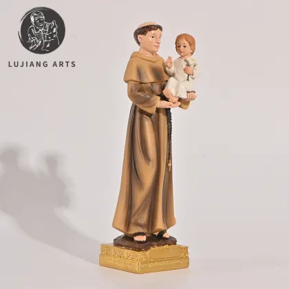 8-inch Saint Anthony Holy Resin Statue - Decorative Figurine on Base: A Religious Gift