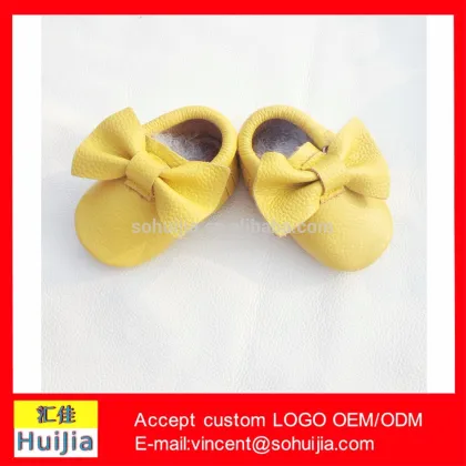 New fashion yello kids shoes shine baby moccasins shoes Cow leather Moccasins Baby shoes