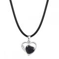 Lava Rock Love Heart Birthstone Pendante Colliers de pierre précieuse pour les femmes