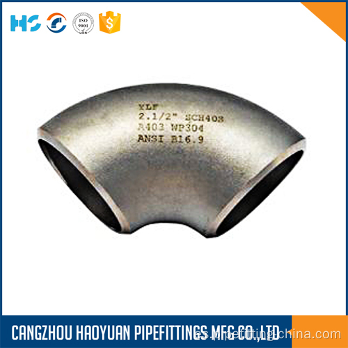 Codo de acero inoxidable Horario 40 304L / 316L