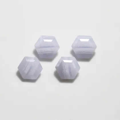 Natural Blue Agate Hexagonal Cut Blue Lace Agate