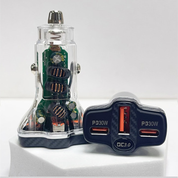 Super Fast Car Charger - 60W/78W PD Three-Port Car Charger for Phone and New Cars