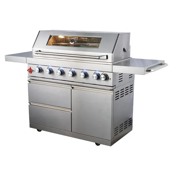 Modern Modular Outdoor Kitchen Commercial Stainless Steel Built-in BBQ Grills Island Kitchen Cabinets With Side Gas Burner Stove