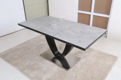 Creative Wooden Dining Table with U-Shaped Base: Ideal Family Restaurant Furniture in Expansion Dining Room