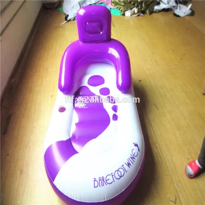 Custom purple inflatable beach mattress, inflatable pool water float mattress